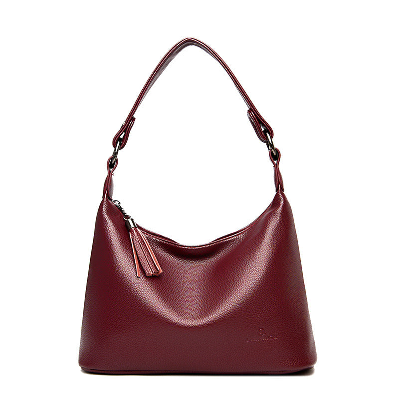 Sac underarm PU rouge bordeaux tasseaux