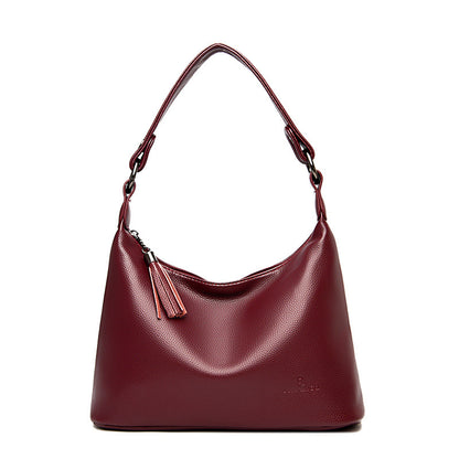 Sac underarm PU rouge bordeaux tasseaux