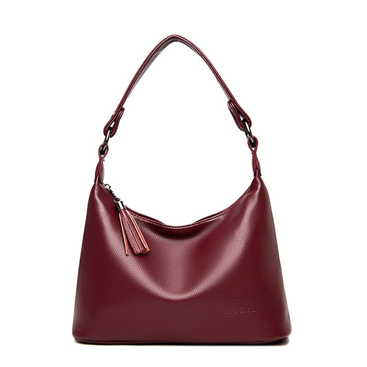 Sac underarm PU rouge bordeaux tasseaux