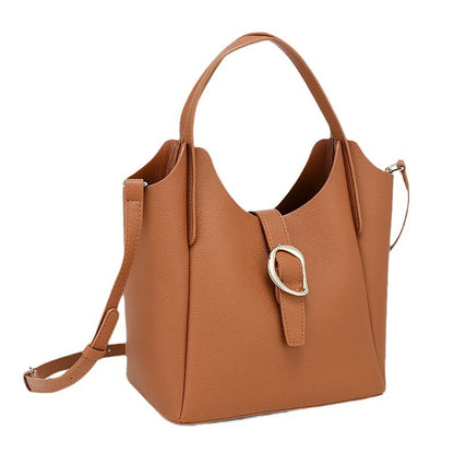 Sac épaule polyester coton marron tendance