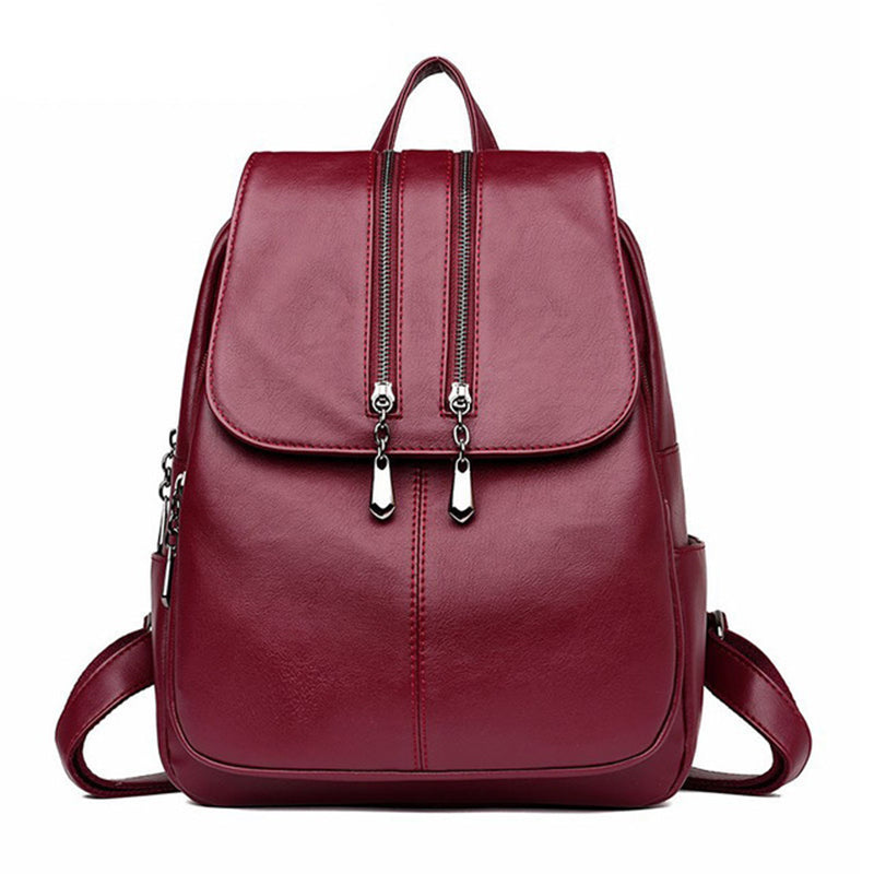  "Sac à dos voyage femme cuir noir grande capacité"