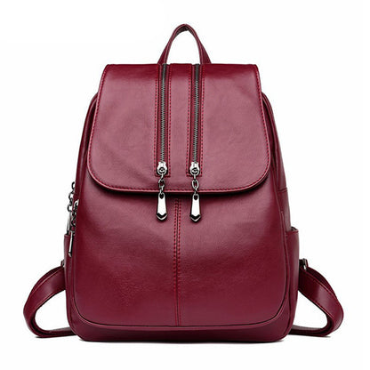  "Sac à dos voyage femme cuir noir grande capacité"