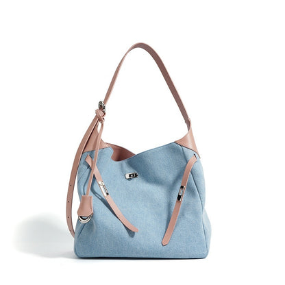 Sac fourre-tout femme en denim et polyester – Grand format