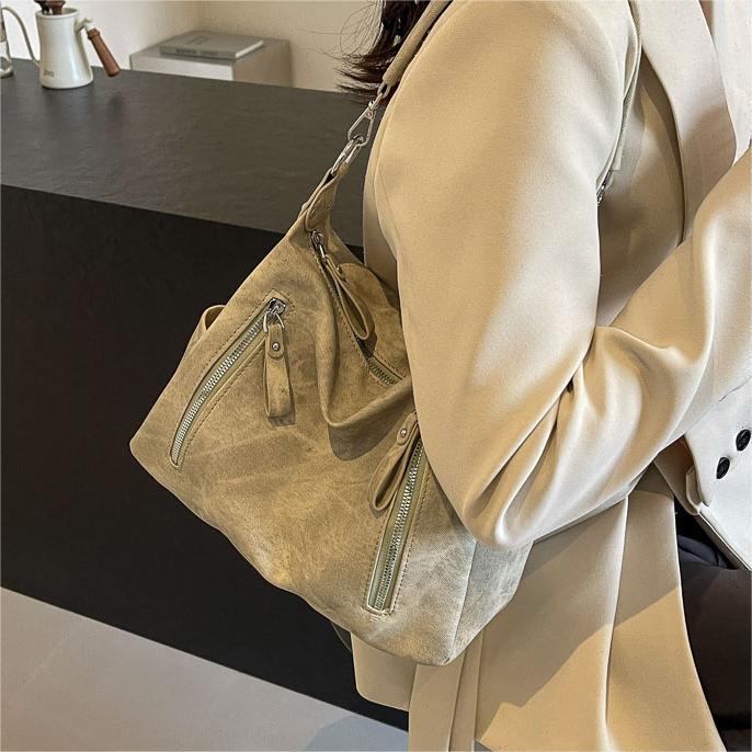 Large Capacity Women's Shoulder Bag - Simple Fashion, Durable PU