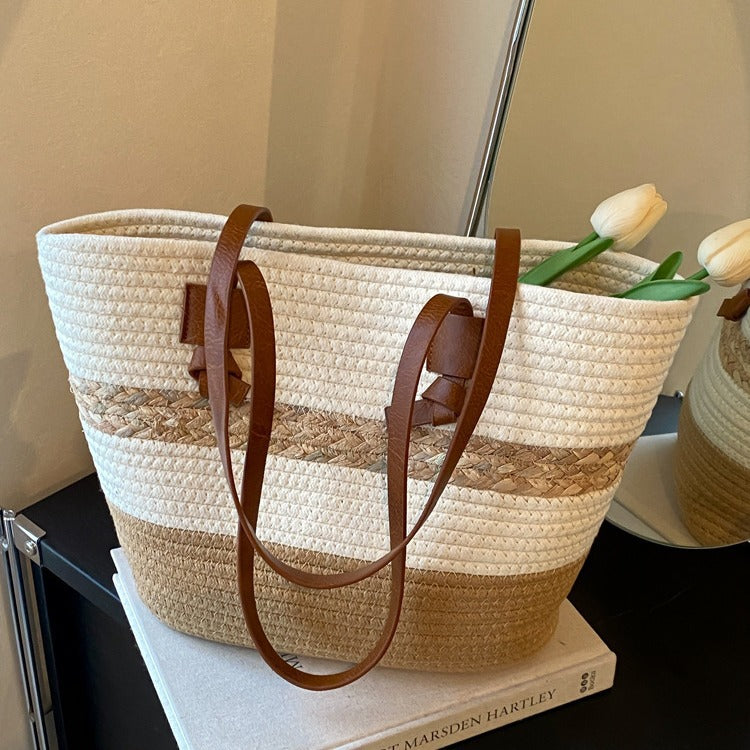 Tote bag paille 3 coloris