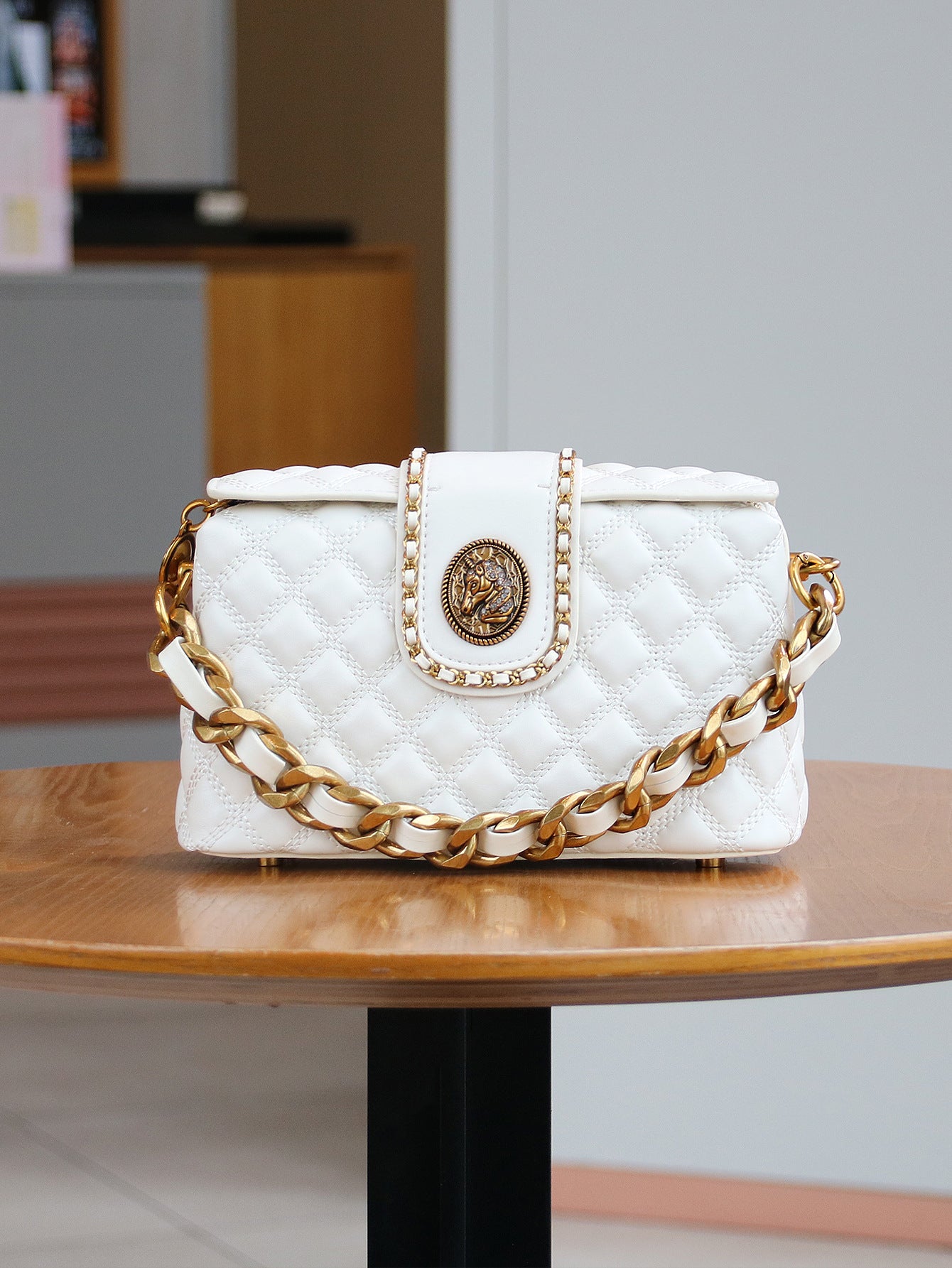 Sac crossbody quilted blanc haut de gamme
