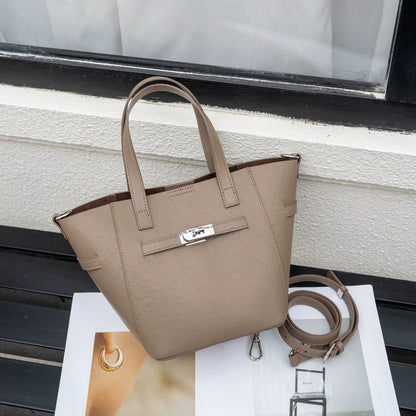 Sac panier cuir gris éléphant