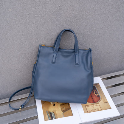 Tote bag cuir poignée souple vue profil