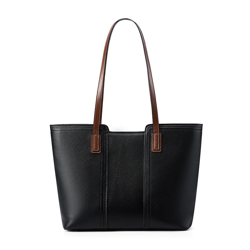 Sac épaule cuir noir 1ère couche Alix Vogalia Paris