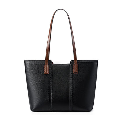 Sac épaule cuir noir 1ère couche Alix Vogalia Paris