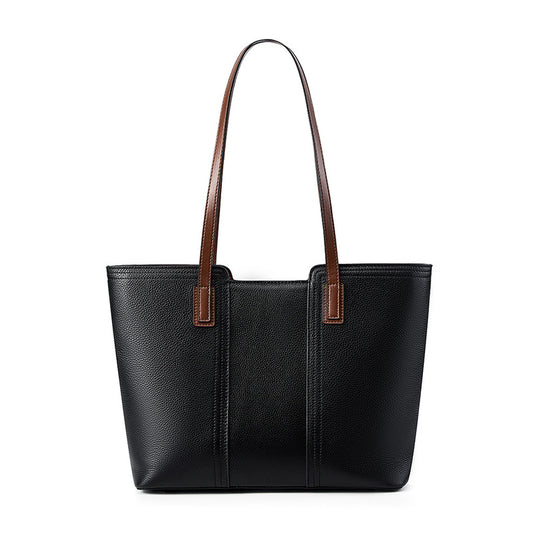 Sac épaule cuir noir 1ère couche Alix Vogalia Paris