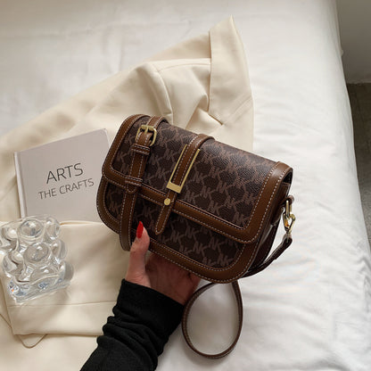 Sac messenger texturé noir rétro