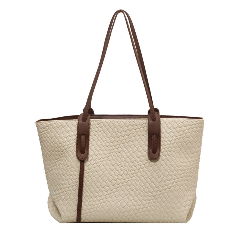 Sac underarm tressé blanc grande capacité