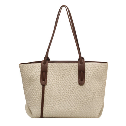 Sac underarm tressé blanc grande capacité