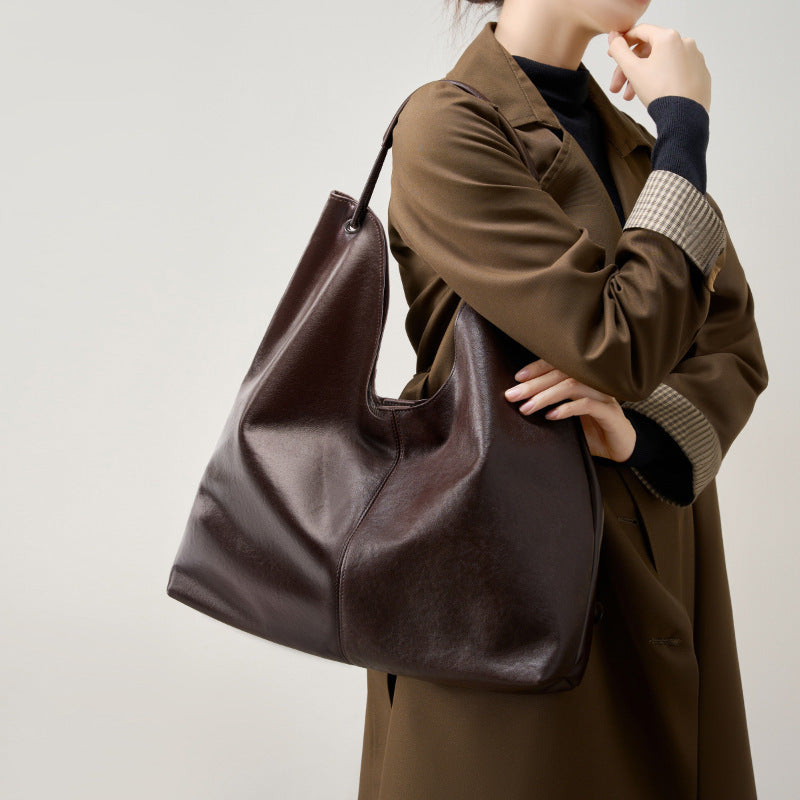 Sac Cabas Cuir Véritable Femme - Grand Sac à Main Travail