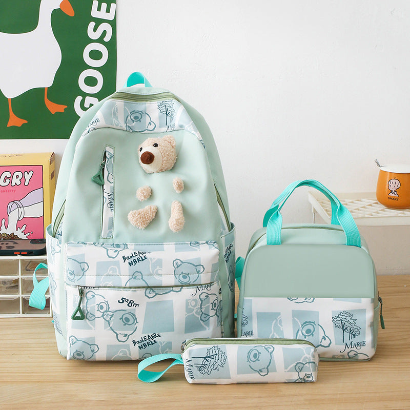 Cartable ours violet trousse