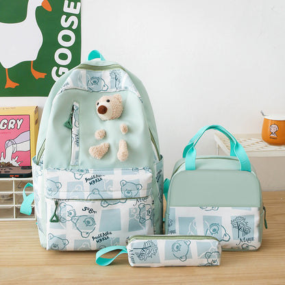 Cartable ours violet trousse