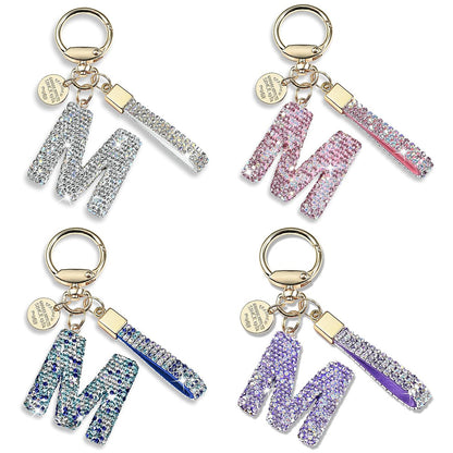 Porte-clés lettres diamant vue face