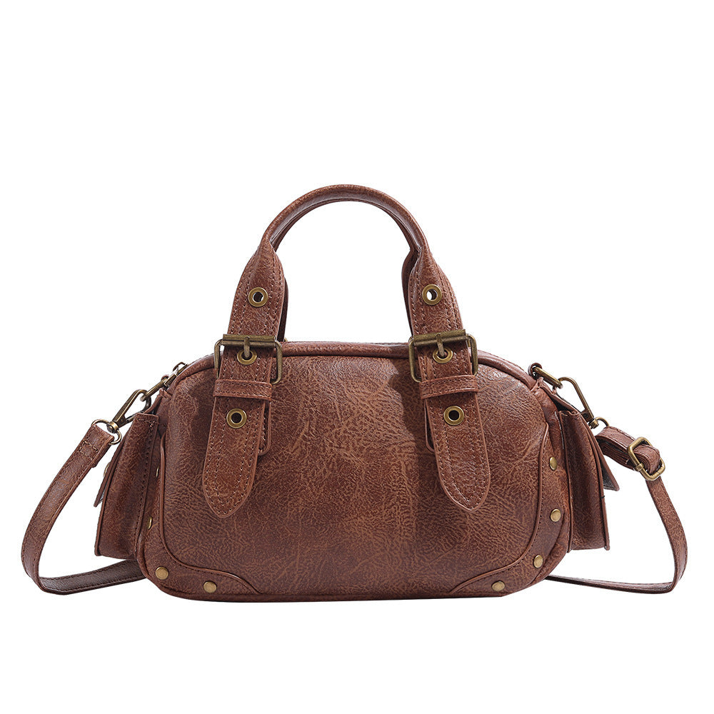 Sac Moto Rétro Cuir Bandoulière 
