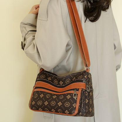 Sac messager colorblock marron
