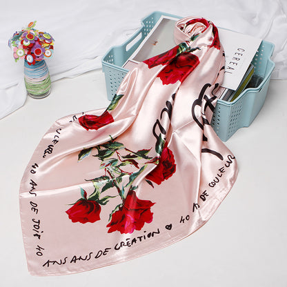 Foulard soie vintage bleu marine