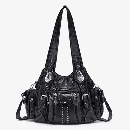 Tote PU rivets noir Viviane Vogalia Paris