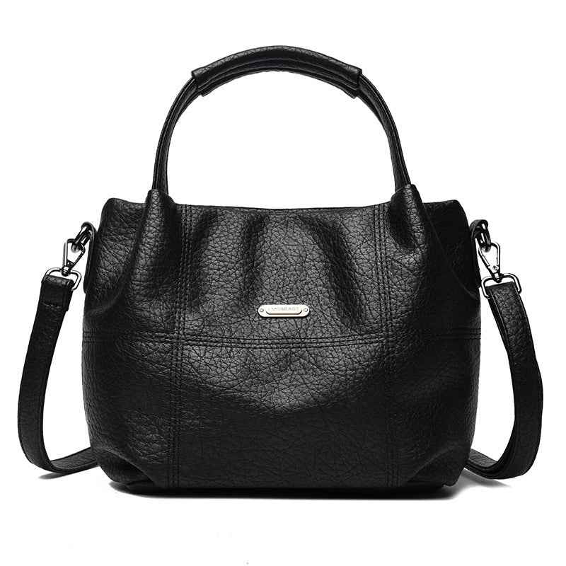 Sac bandoulière cuir kaki grande capacité