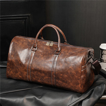 Sac tote homme noir cuir PU, dimensions 51x25x26 cm, format cabine