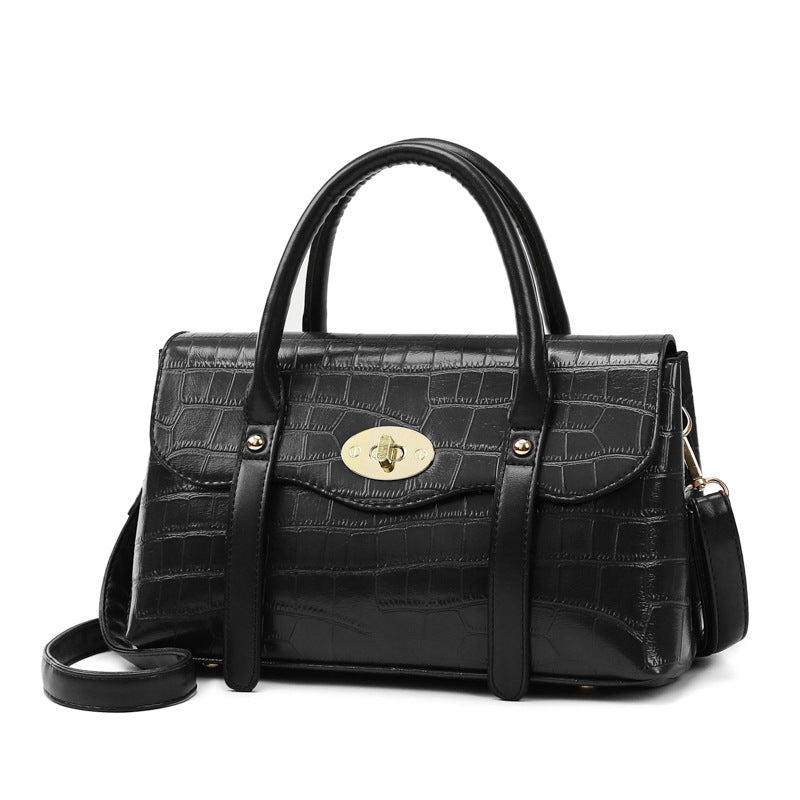 Grand sac épaule embosse noir