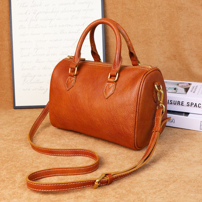 Sac bandoulière cuir café grande capacité