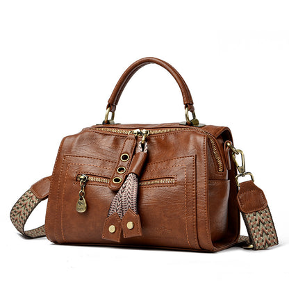 Sac crossbody PU noir rétro Una Vogalia Paris