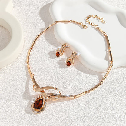 Parure Bijoux Femme Collier Boucles d'Oreilles