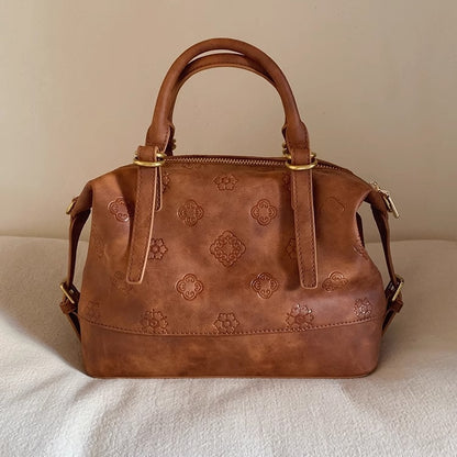 Sac losange marron détail