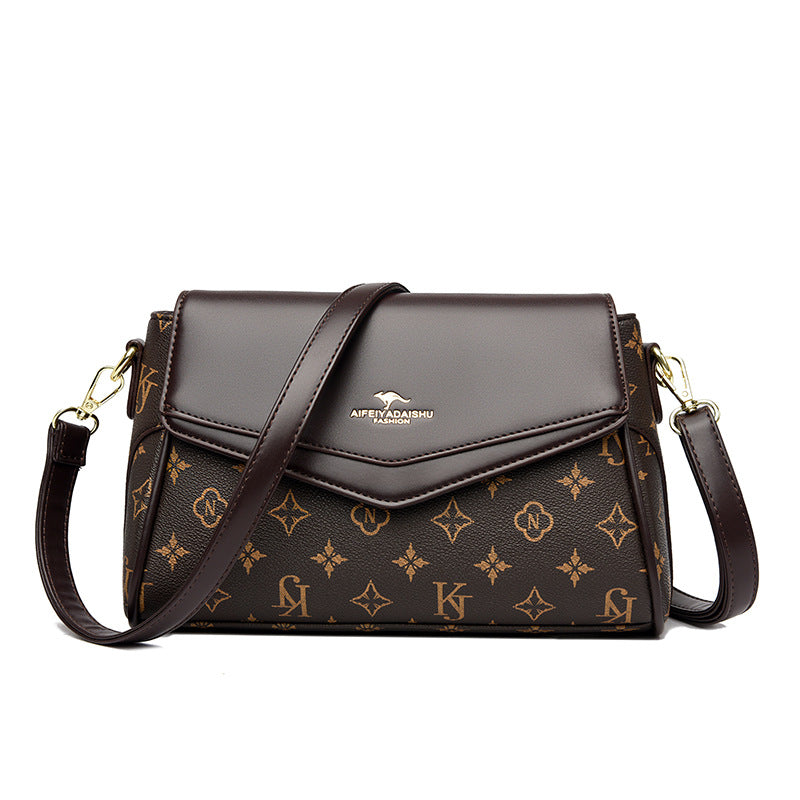 Sac bandoulière trèfle marron tendance