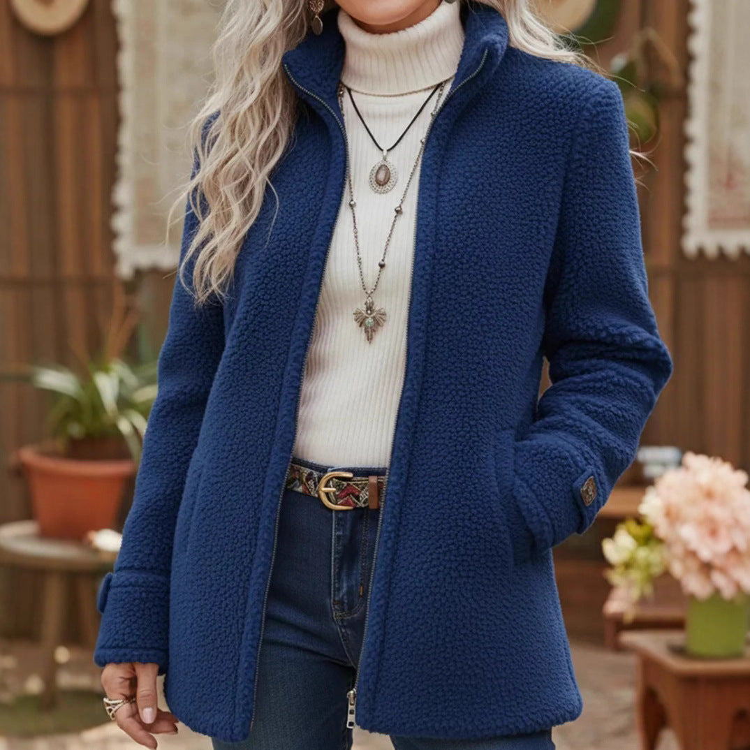 Garance veste marron col montant