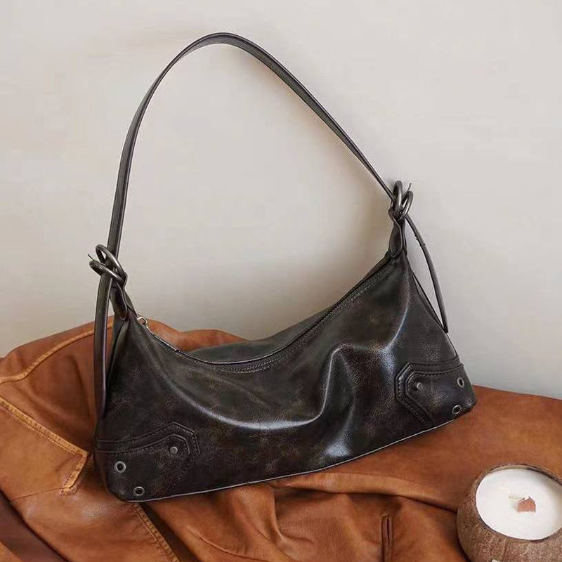 Sac messager cuir ciré vue intérieure