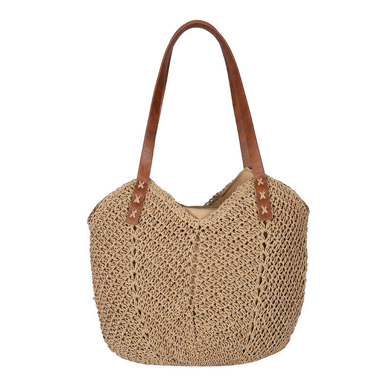 Sac tressé Beach Hollow en paille pour femme style été tendance