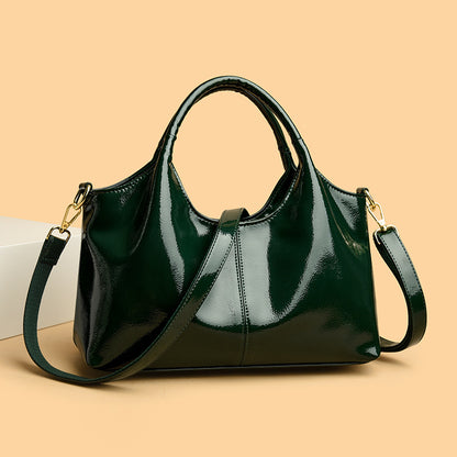 Sac commuter cuir brillant vue profil
