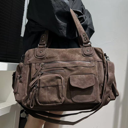 Tote daim marron grande capacité