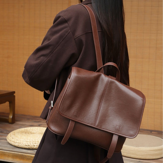 Sac dos cuir vachette tanné noir