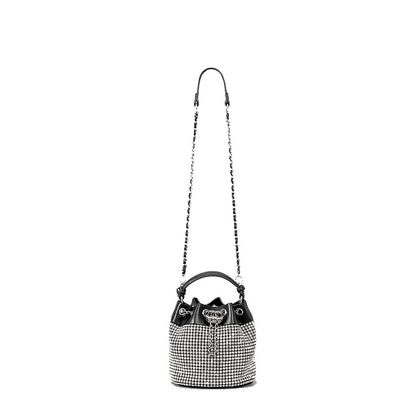Sac seau femme strass noir glamour