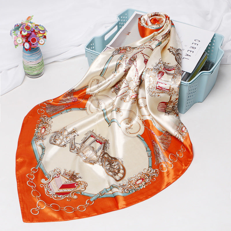 Foulard soie vintage rouge