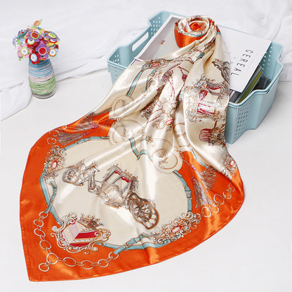 Foulard soie vintage rouge