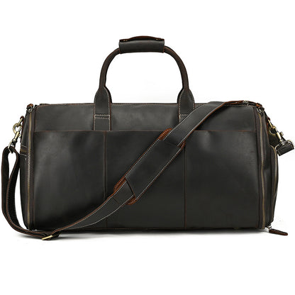 Sac de voyage cuir noir effet litchi