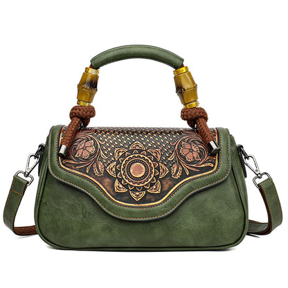 Sac crossbody cuir embossé rouge vif