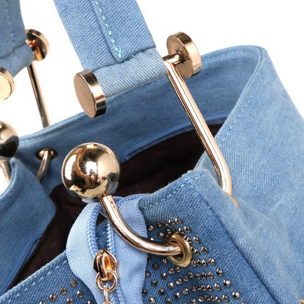 Sac seau denim vue profil