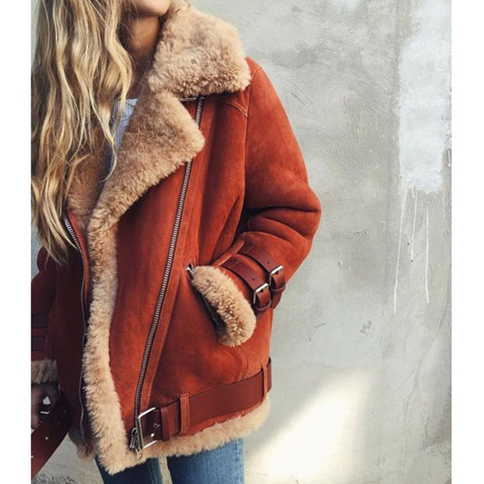 Veste femme hiver grande taille couleur brique