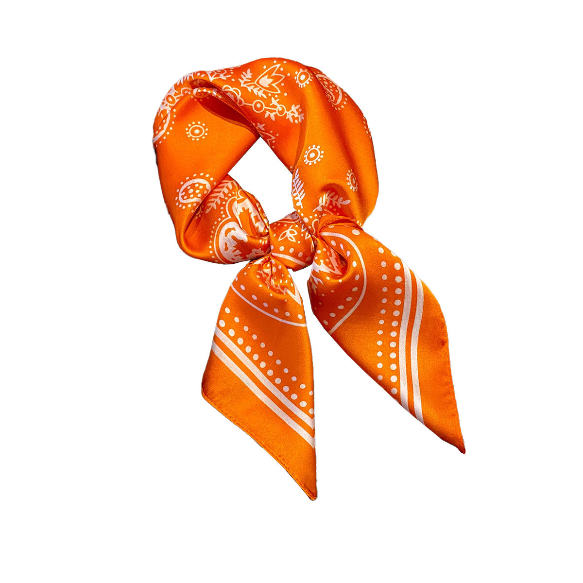 Foulard soie marron luxe 70cm