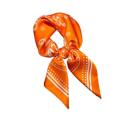 Foulard soie marron luxe 70cm