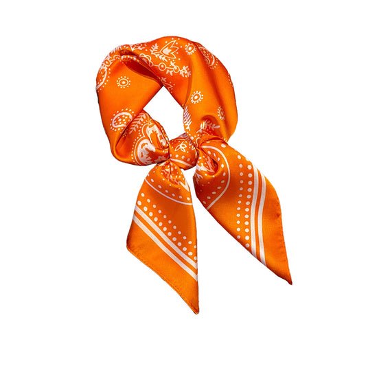 Foulard soie marron luxe 70cm